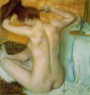 Une femme nue en peinture 