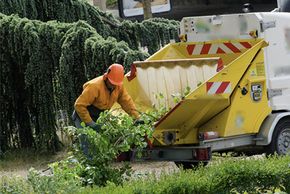 Exemple de broyage de déchets verts