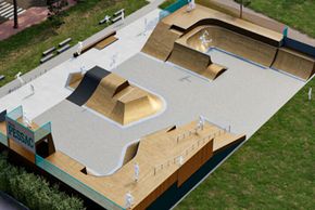 Le projet en 3d du nouveau skate park