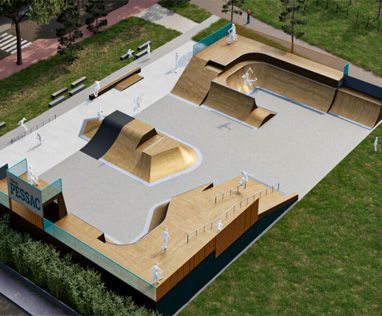 Le projet en 3d du nouveau skate park