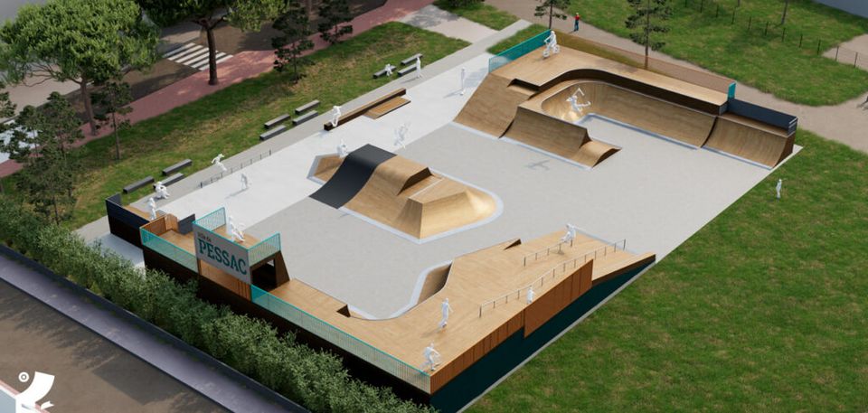 Vue aérienne du projet du skate park